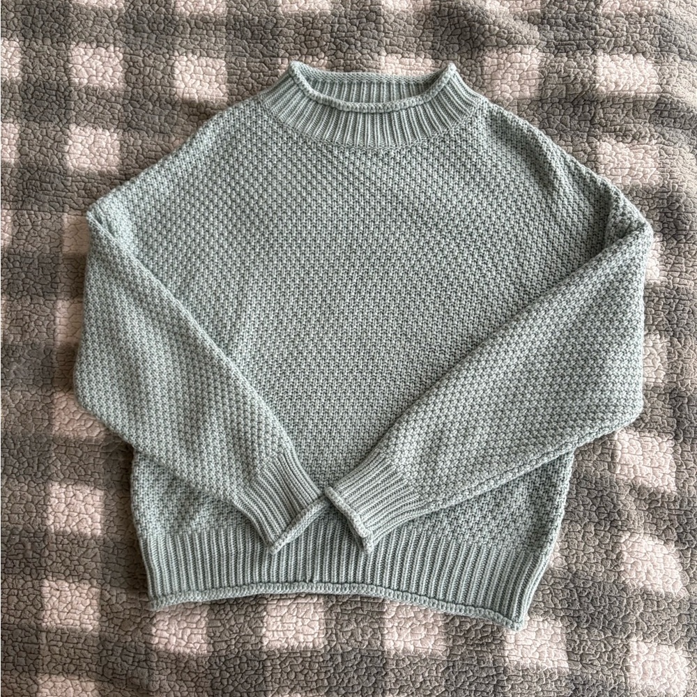 Women's Textured Knit Sweater - Light Blue